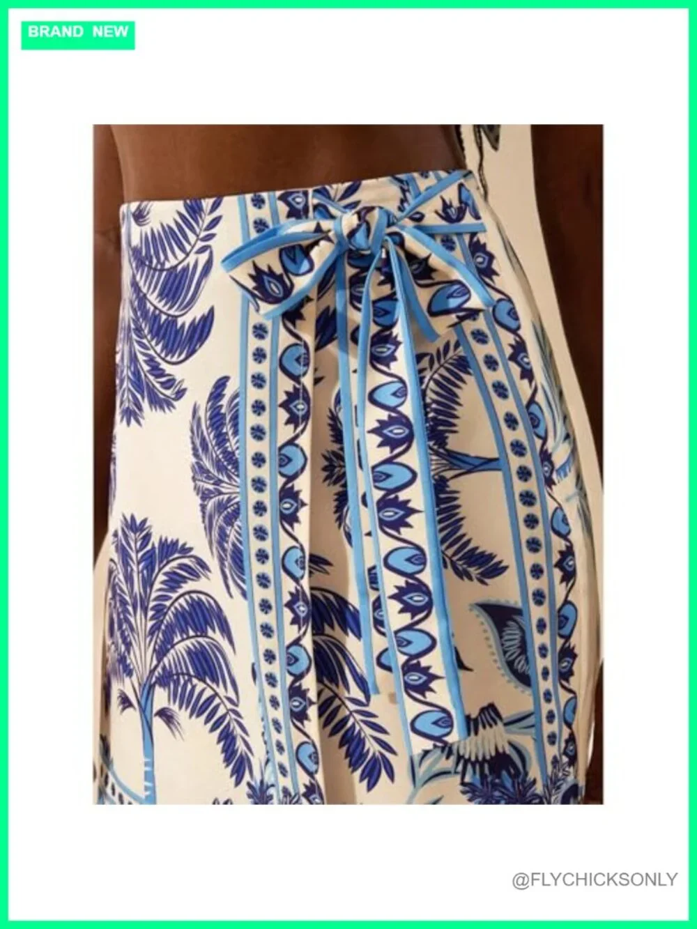 Boho Floral Wrap Mini Skirt High Waist A-Line Summer Beach Short Skirt